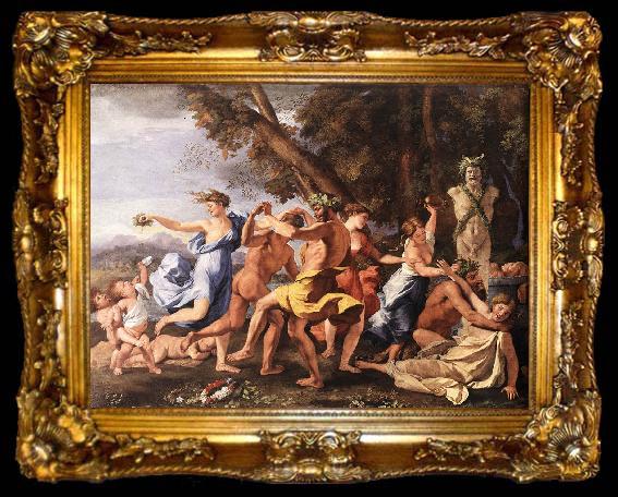 framed  Nicolas Poussin Bacchanal before a Statue of Pan, ta009-2
